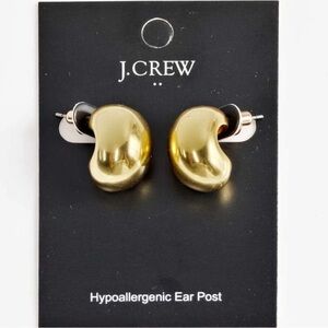 J.CREW ‘BEAN’ MSRP $59 Structural Orb Earrings in Brushed Gold; Signed & NWT